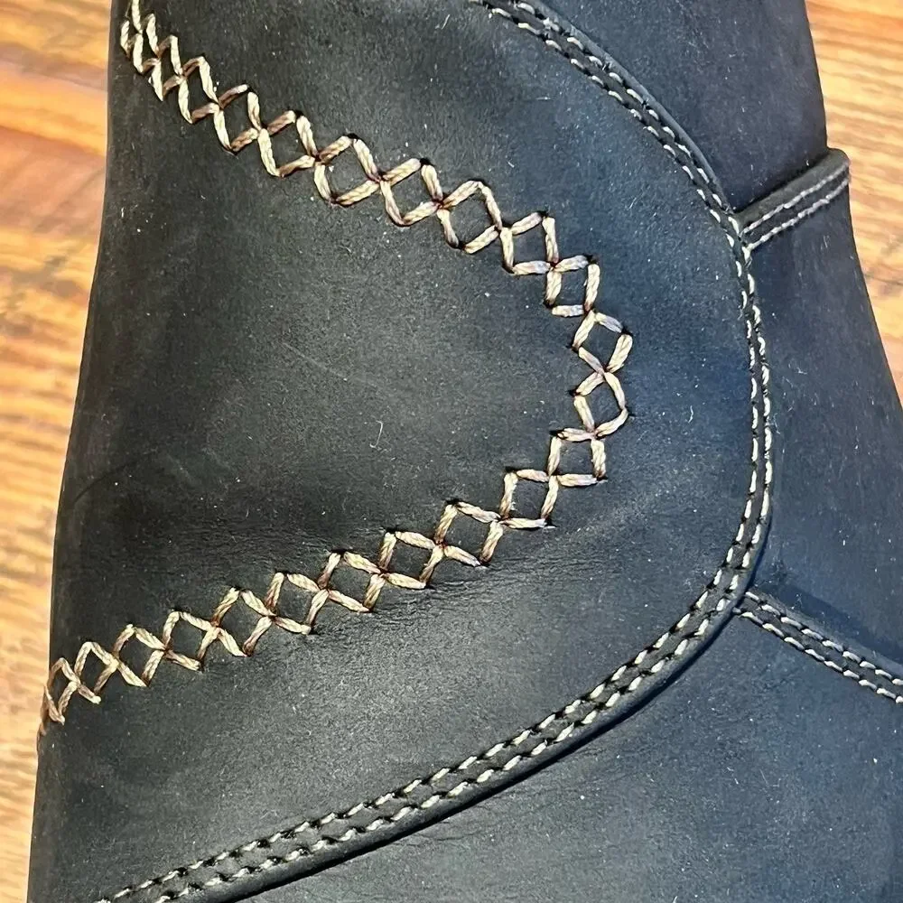 Clarks Roseville Faye Clogs Black Leather Slip On Mules Size 9 Comfort Shoes - Picture 11 of 14